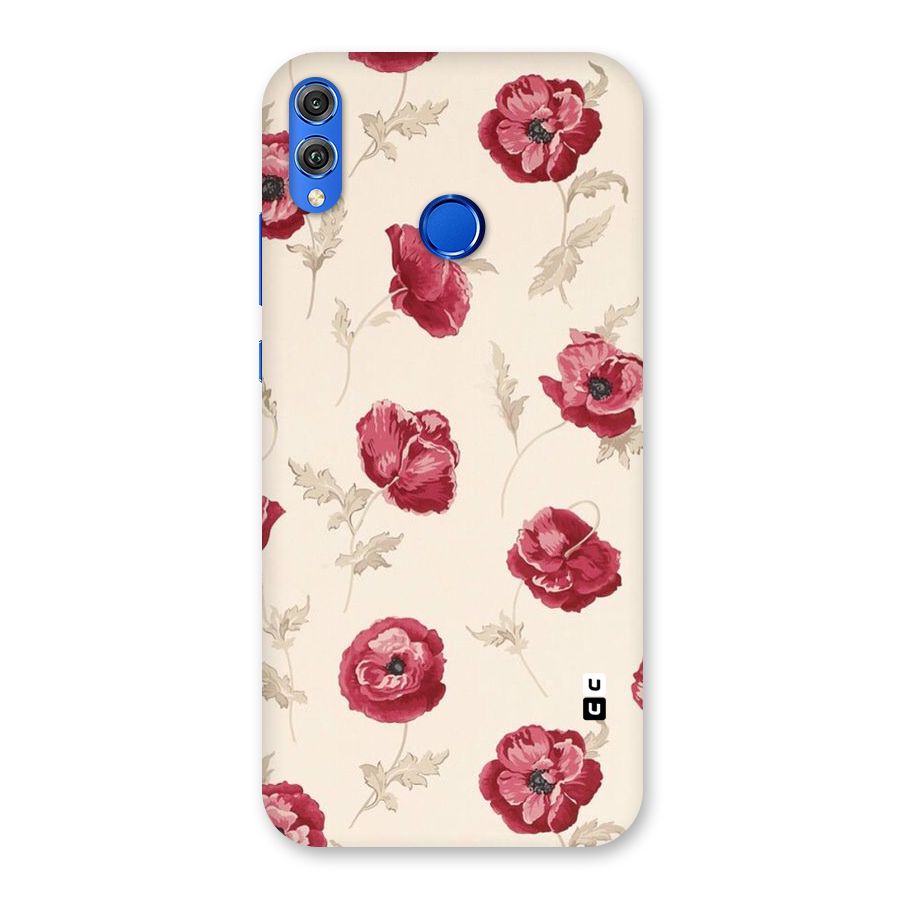 Red Rose Floral Art Back Case for Honor 8X