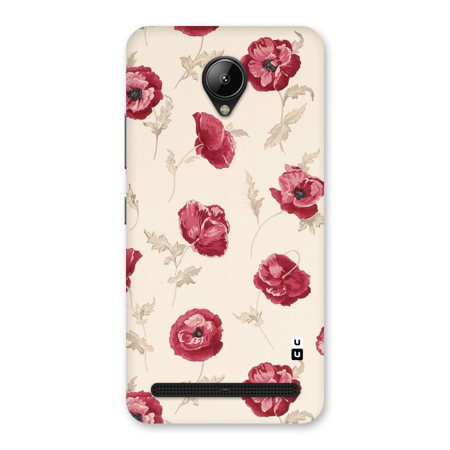 Red Rose Floral Art Back Case for Lenovo C2