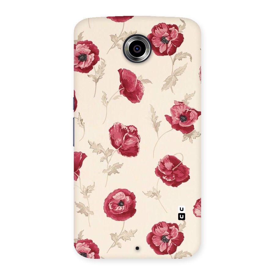 Red Rose Floral Art Back Case for Nexsus 6