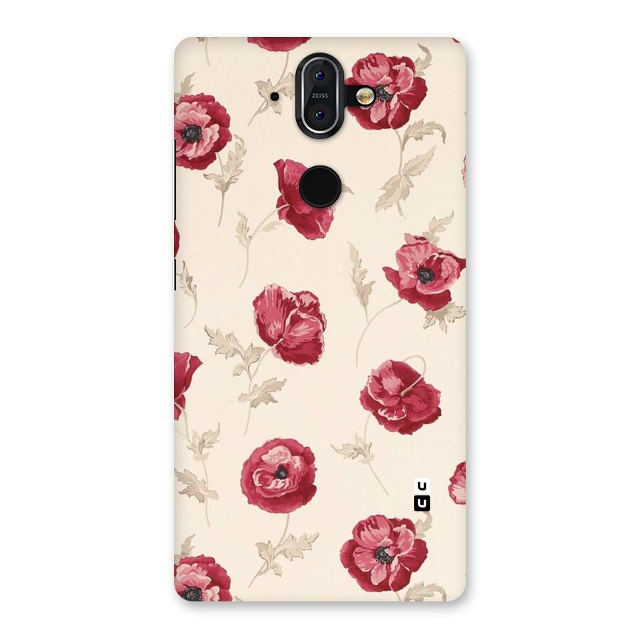 Red Rose Floral Art Back Case for Nokia 8 Sirocco