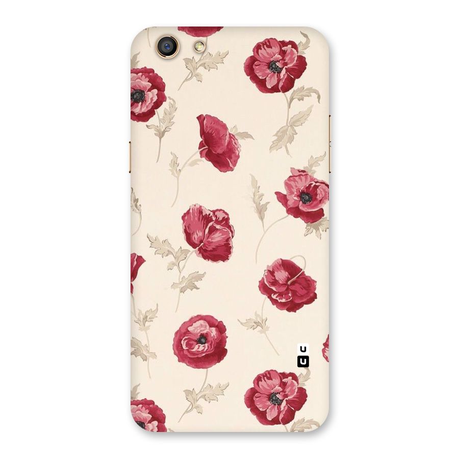 Red Rose Floral Art Back Case for Oppo F3