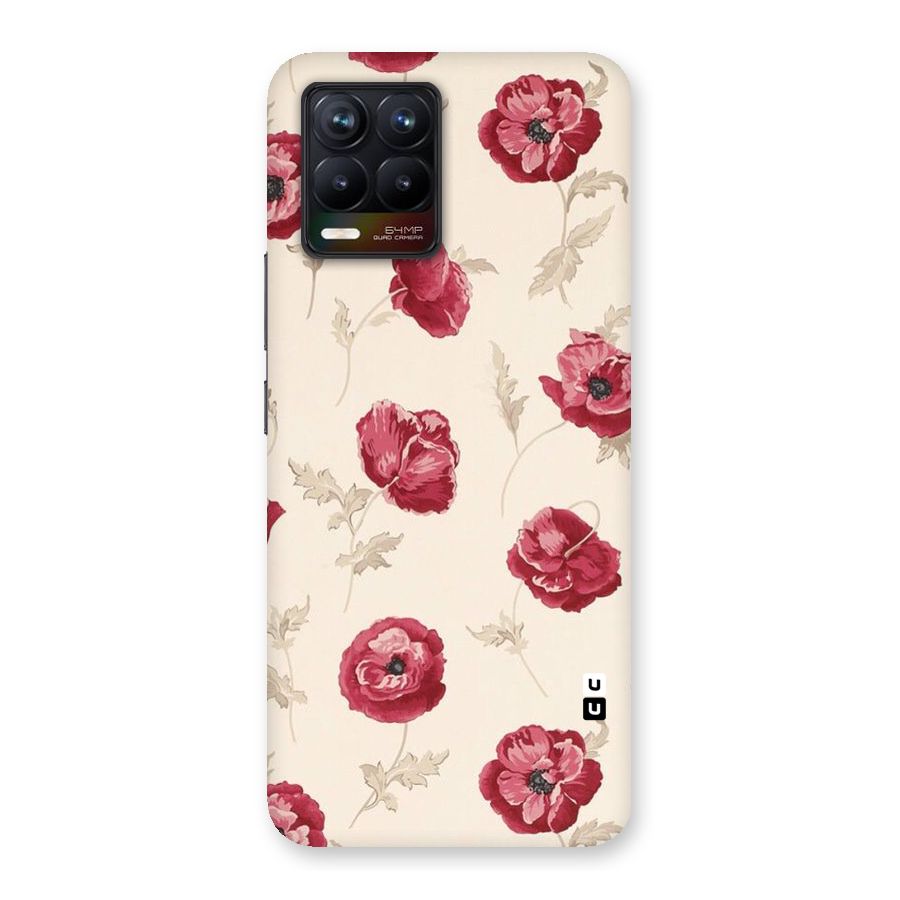 Red Rose Floral Art Back Case for Realme 8