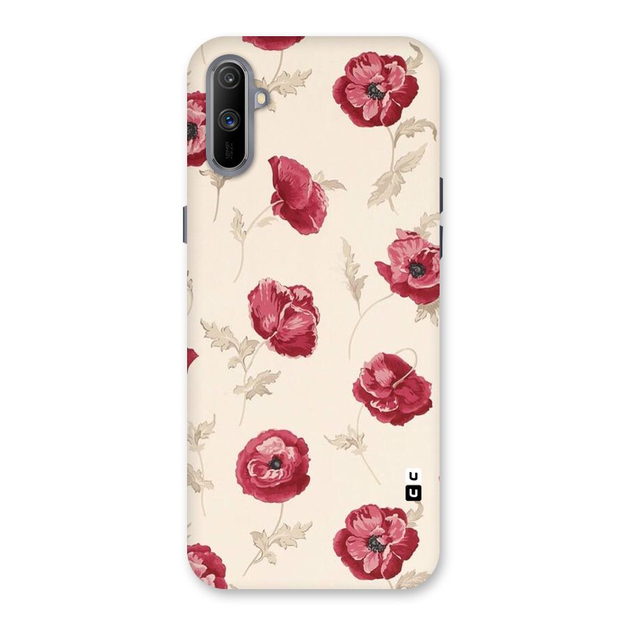 Red Rose Floral Art Back Case for Realme C3