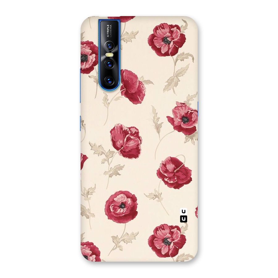 Red Rose Floral Art Back Case for Vivo V15 Pro