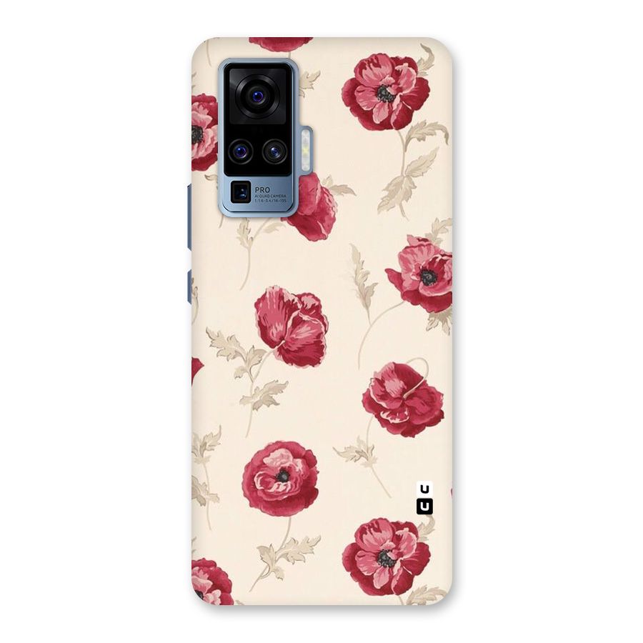 Red Rose Floral Art Back Case for Vivo X50 Pro