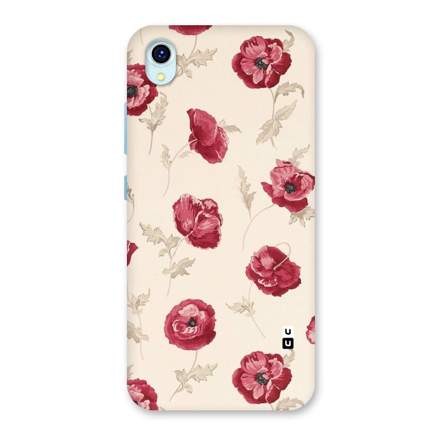 Red Rose Floral Art Back Case for Vivo Y1s