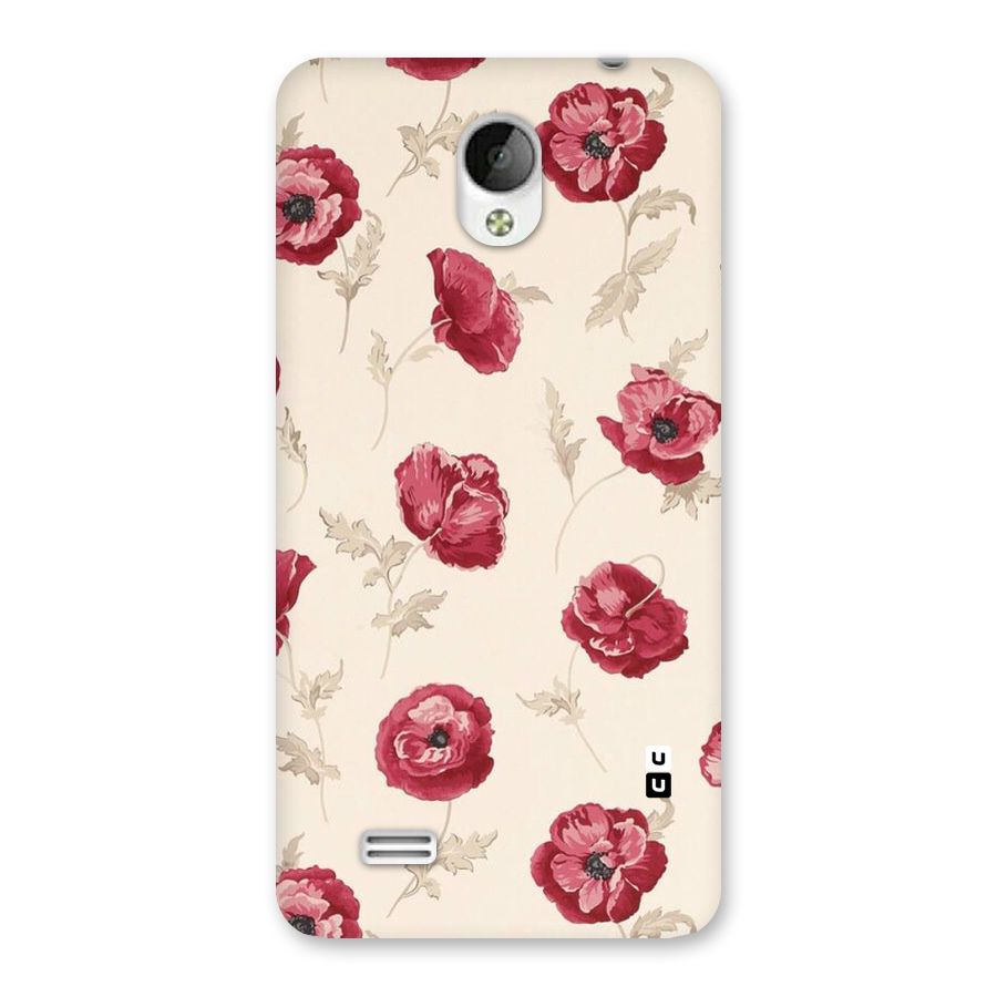 Red Rose Floral Art Back Case for Vivo Y21