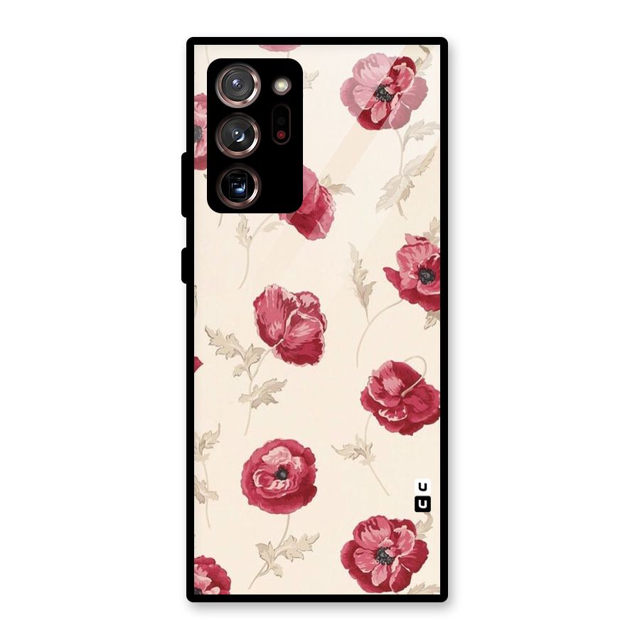 Red Rose Floral Art Glass Back Case for Galaxy Note 20 Ultra 5G