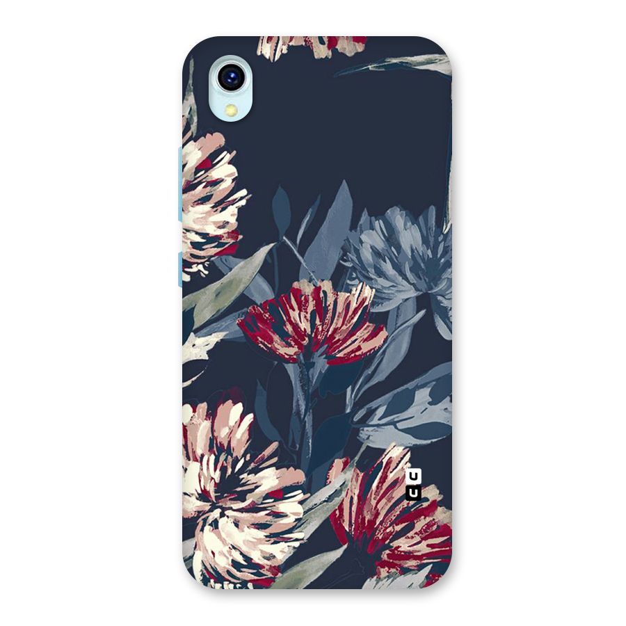 Red Rugged Floral Pattern Back Case for Vivo Y1s
