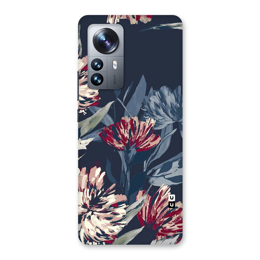 Red Rugged Floral Pattern Back Case for Xiaomi 12 Pro