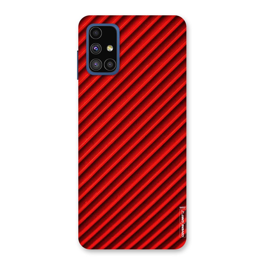 Red Rugged Stripes Back Case for Galaxy M51