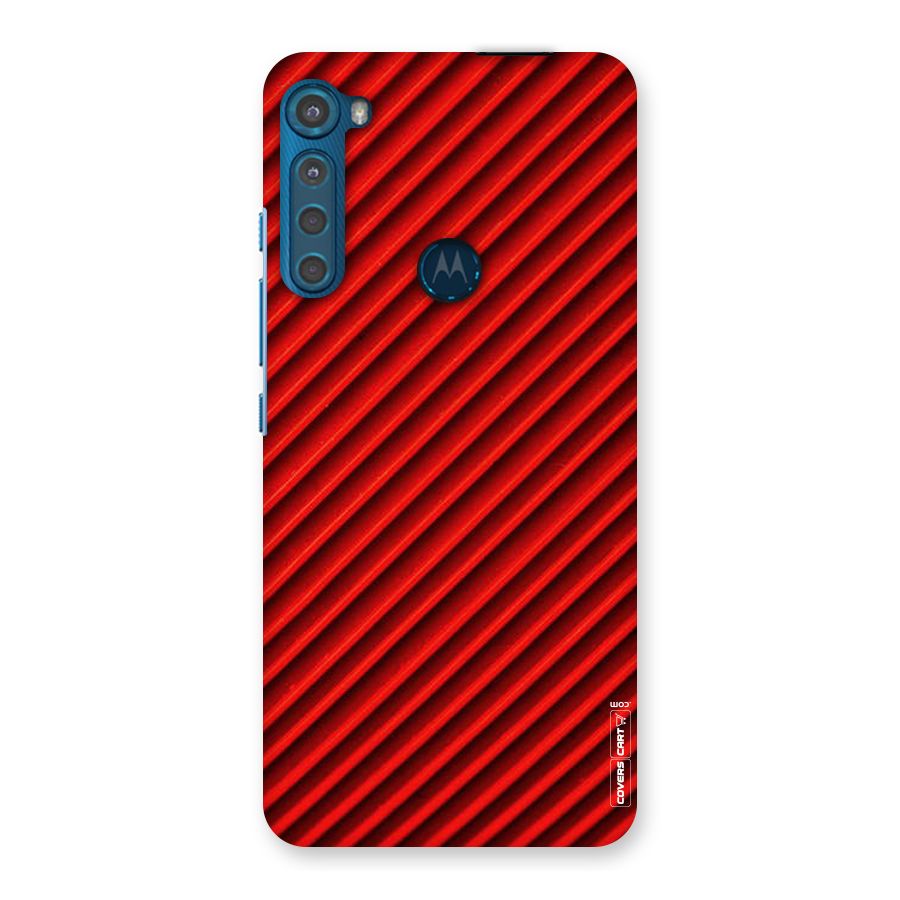 Red Rugged Stripes Back Case for Motorola One Fusion Plus