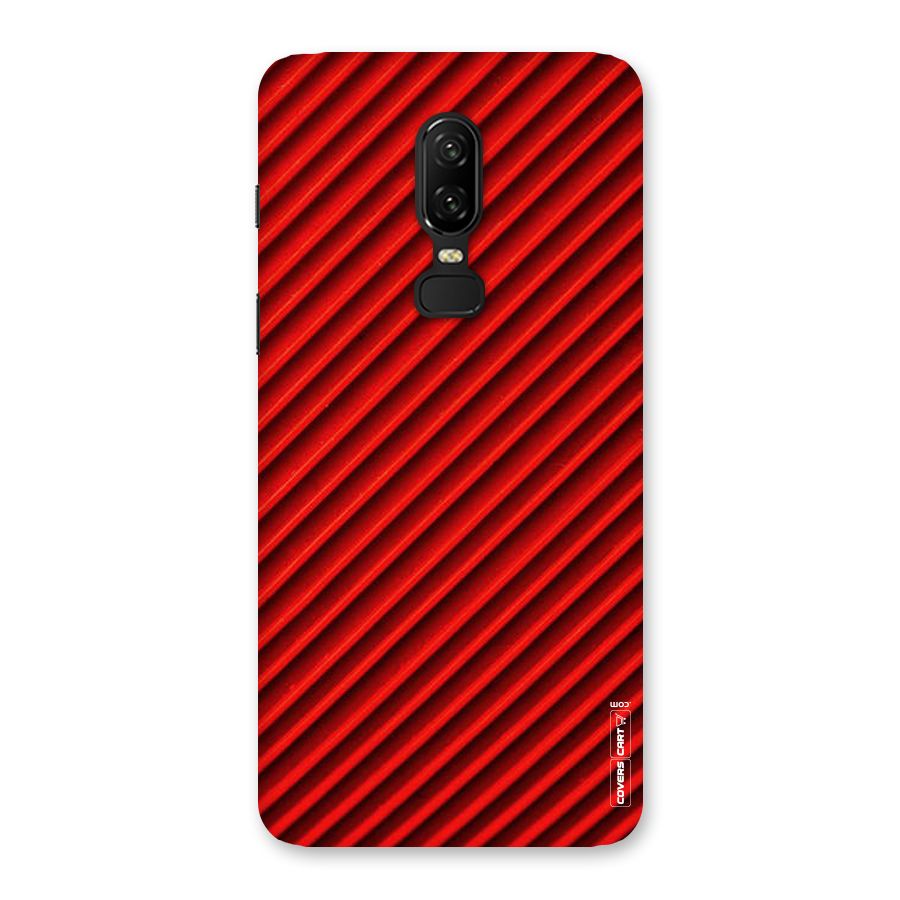 Red Rugged Stripes Back Case for OnePlus 6
