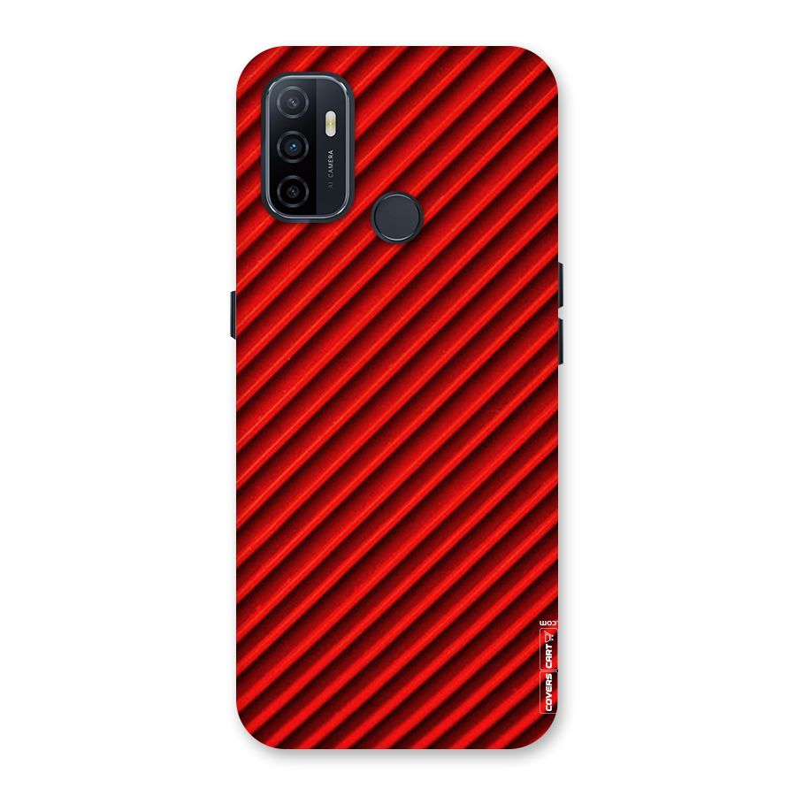 Red Rugged Stripes Back Case for Oppo A32