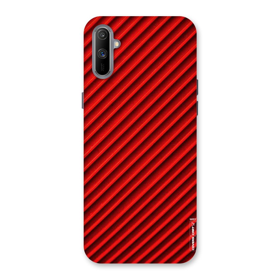 Red Rugged Stripes Back Case for Realme C3