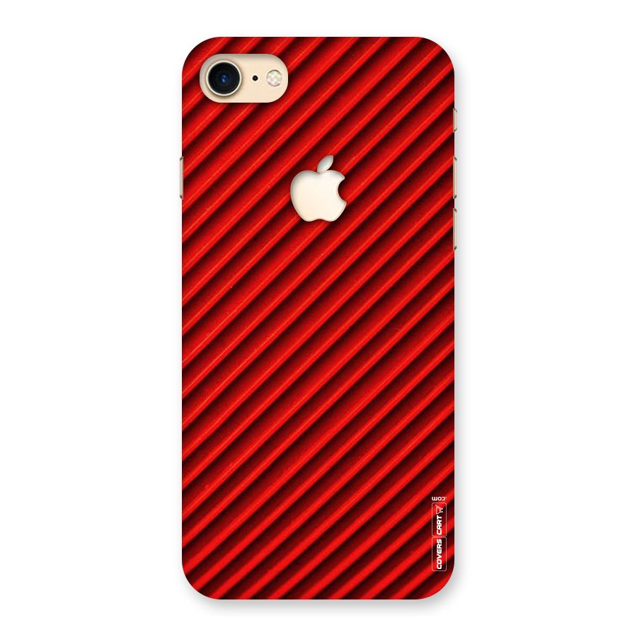Red Rugged Stripes Back Case for iPhone 7 Apple Cut