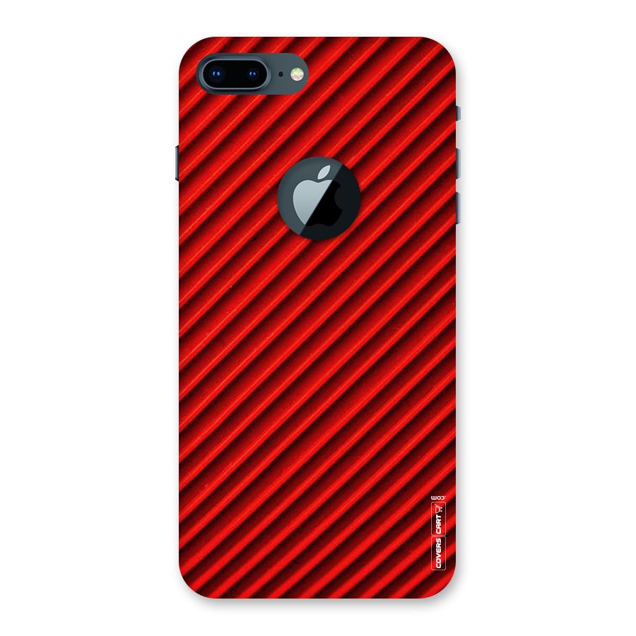 Red Rugged Stripes Back Case for iPhone 7 Plus Logo Cut