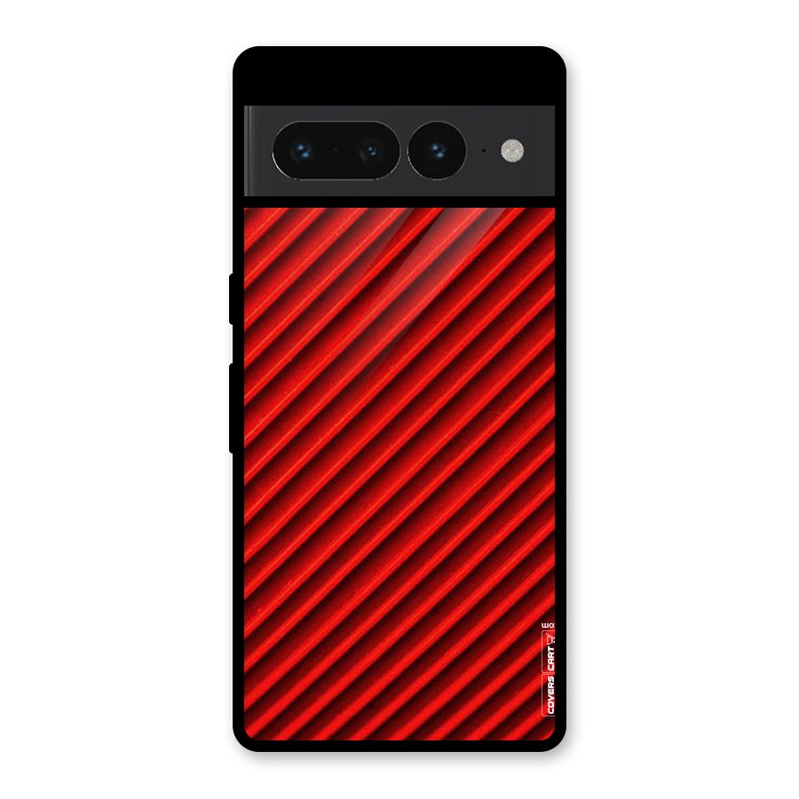Red Rugged Stripes Glass Back Case for Google Pixel 7 Pro