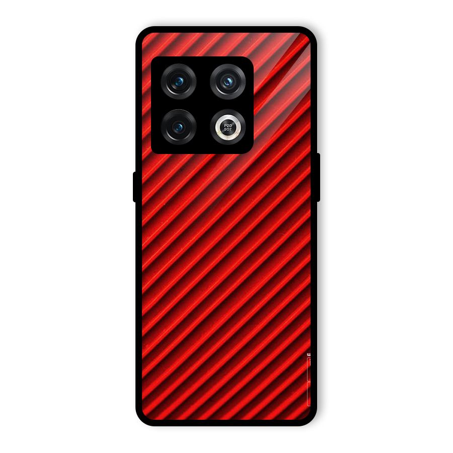 Red Rugged Stripes Glass Back Case for OnePlus 10 Pro 5G