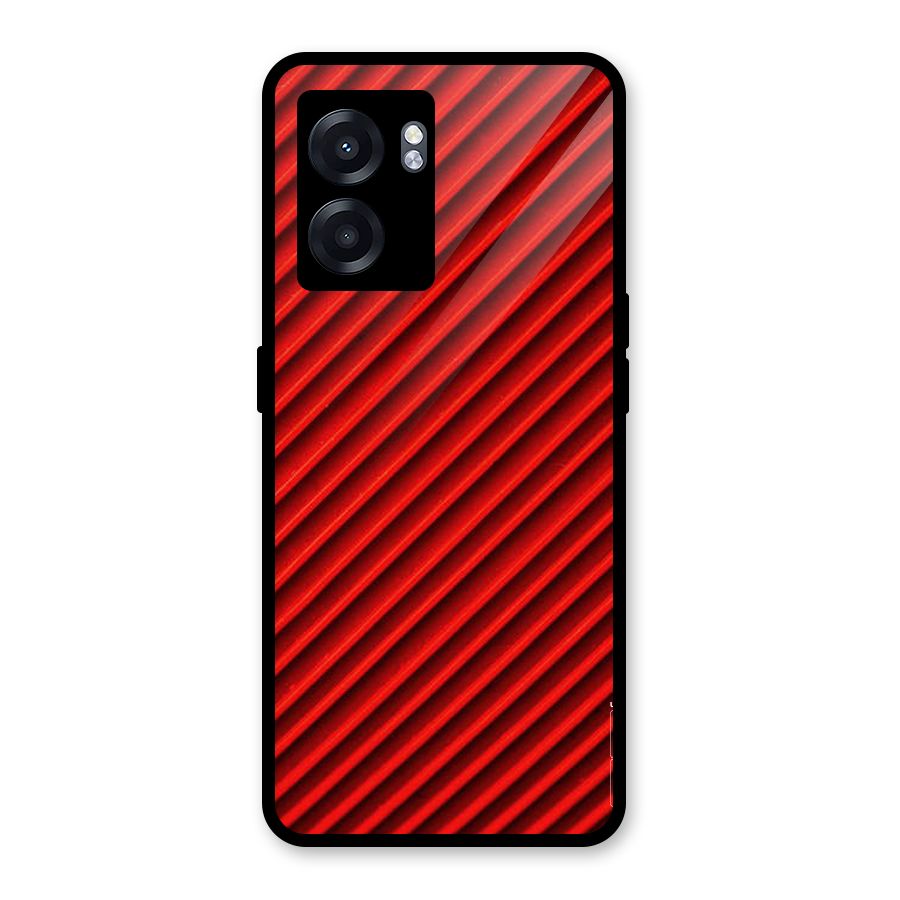 Red Rugged Stripes Glass Back Case for Realme Narzo 50 5G