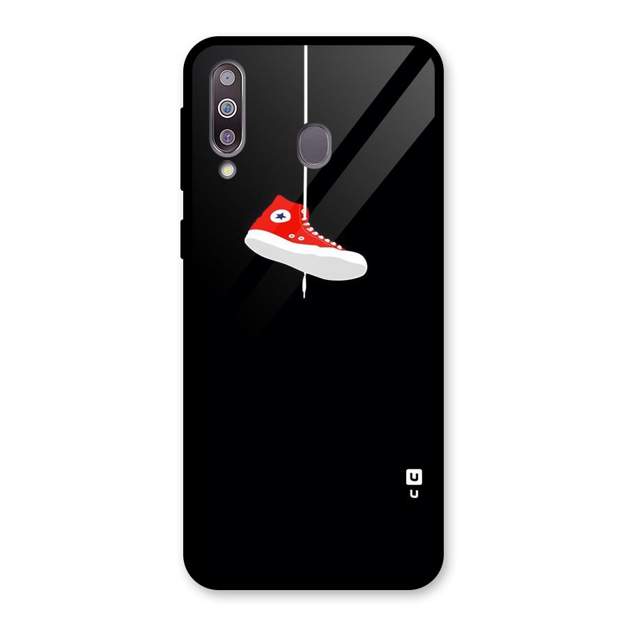 Red Shoe Hanging Glass Back Case for Galaxy M30