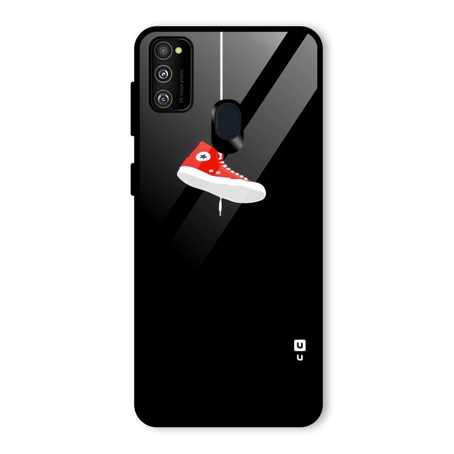 Red Shoe Hanging Glass Back Case for Galaxy M30s