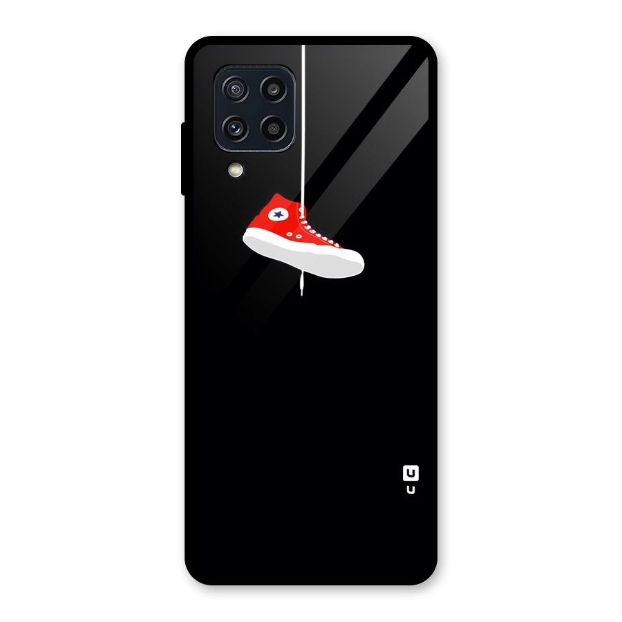 Red Shoe Hanging Glass Back Case for Galaxy M32