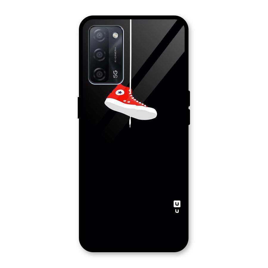 Red Shoe Hanging Glass Back Case for Oppo A53s 5G