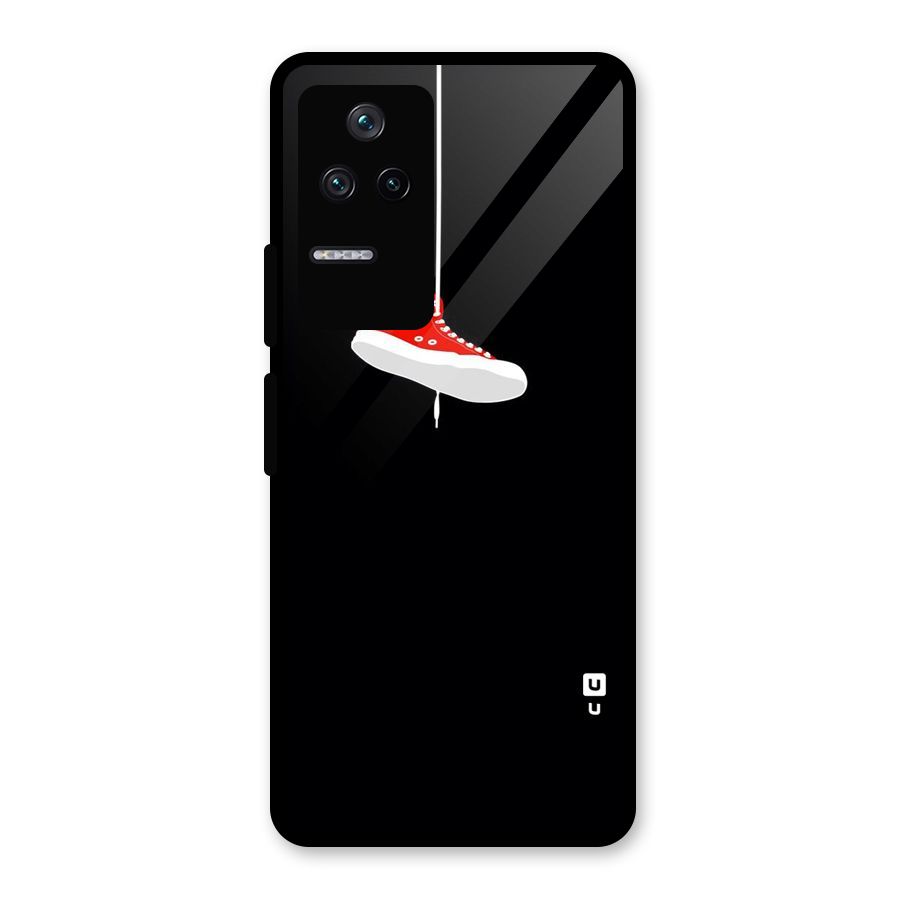 Red Shoe Hanging Glass Back Case for Poco F4 5G