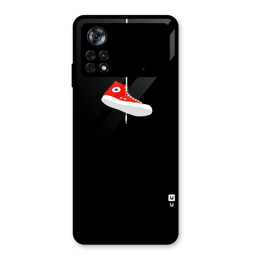 Red Shoe Hanging Glass Back Case for Poco X4 Pro 5G