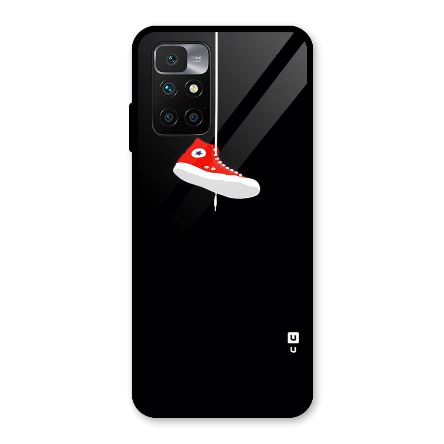 Red Shoe Hanging Glass Back Case for Redmi 10 Prime