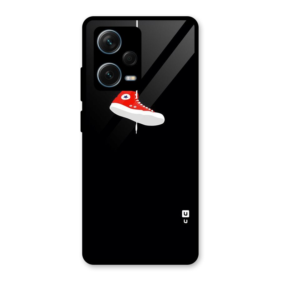 Red Shoe Hanging Glass Back Case for Redmi Note 12 Pro Plus 5G
