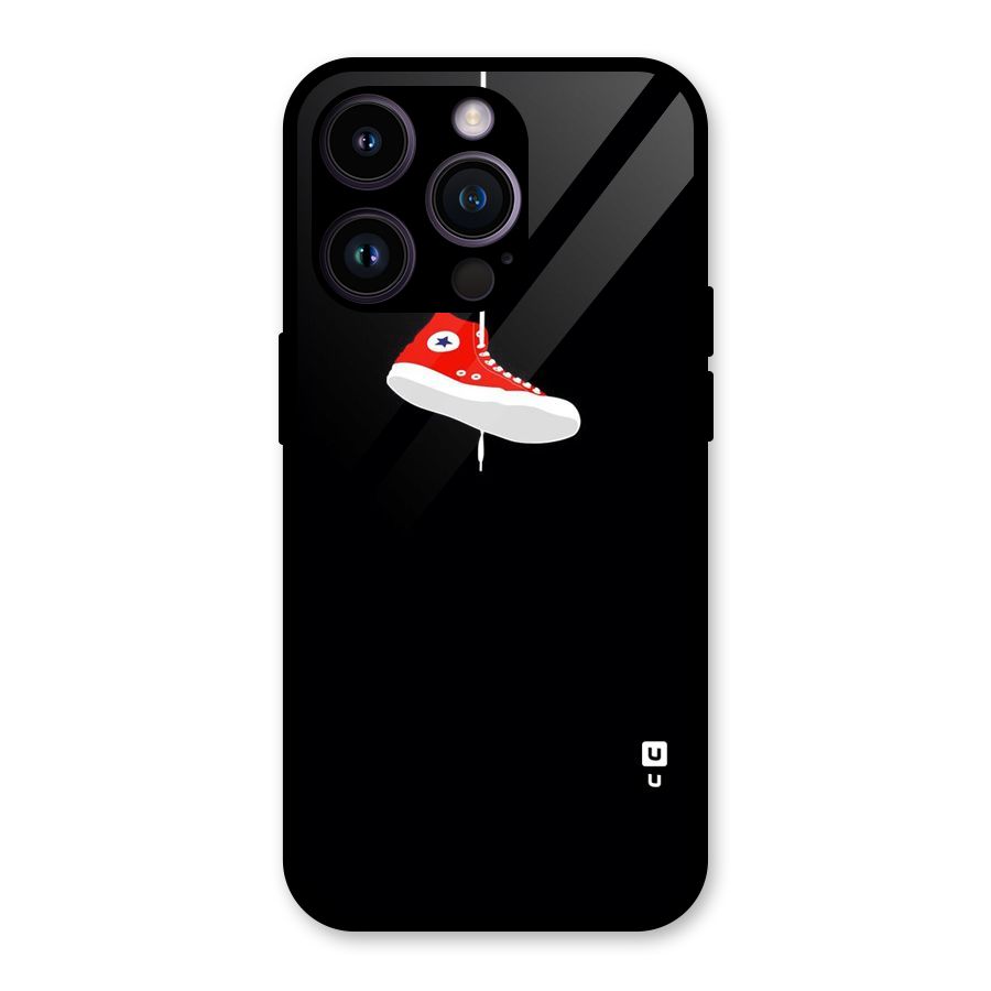 Red Shoe Hanging Glass Back Case for iPhone 14 Pro