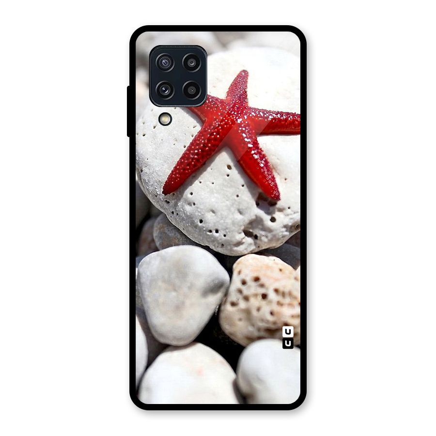 Red Star Fish Glass Back Case for Galaxy M32