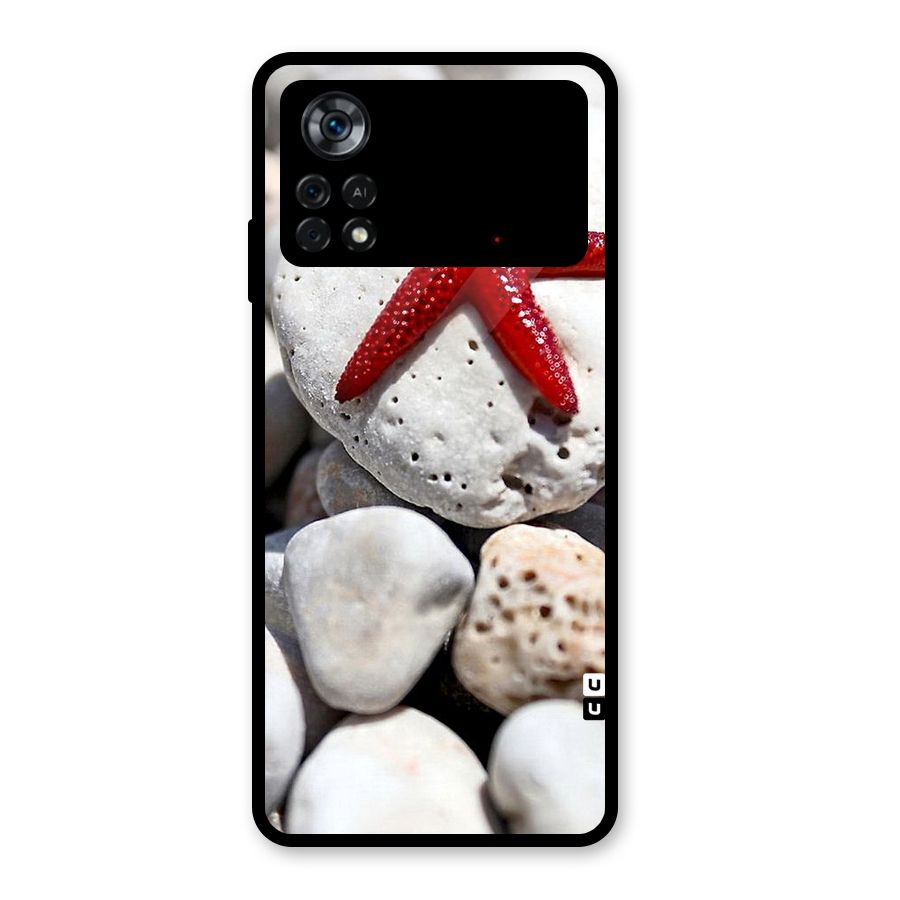 Red Star Fish Glass Back Case for Poco X4 Pro 5G