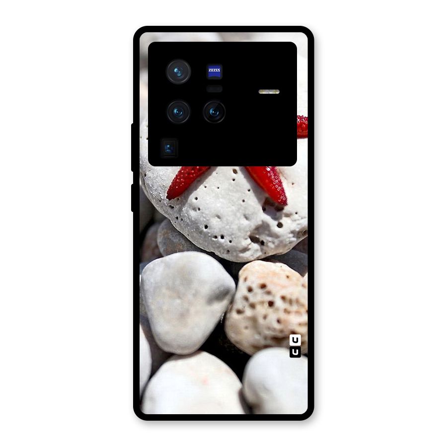 Red Star Fish Glass Back Case for Vivo X80 Pro
