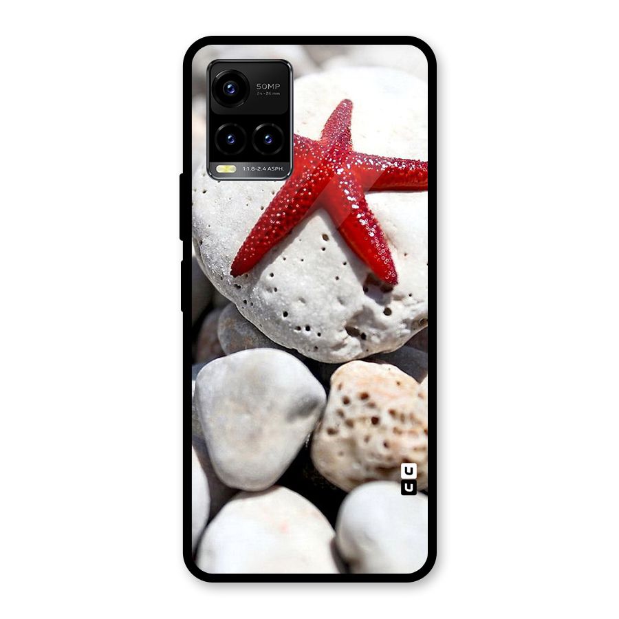 Red Star Fish Glass Back Case for Vivo Y21T
