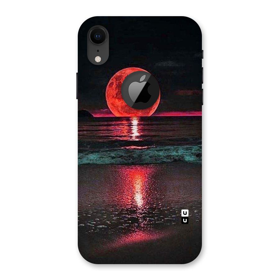 Red Sun Ocean Back Case for iPhone XR Logo Cut