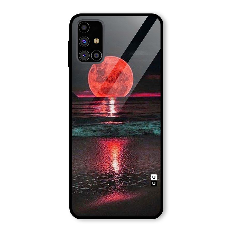 Red Sun Ocean Glass Back Case for Galaxy M31s