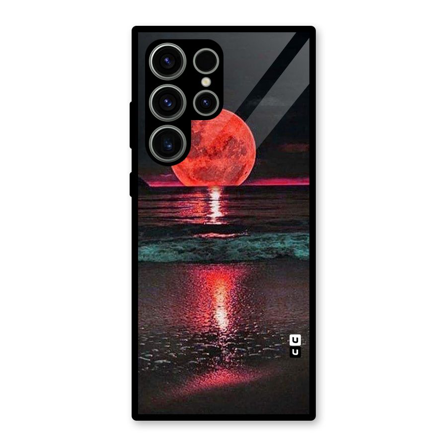 Red Sun Ocean Glass Back Case for Galaxy S23 Ultra