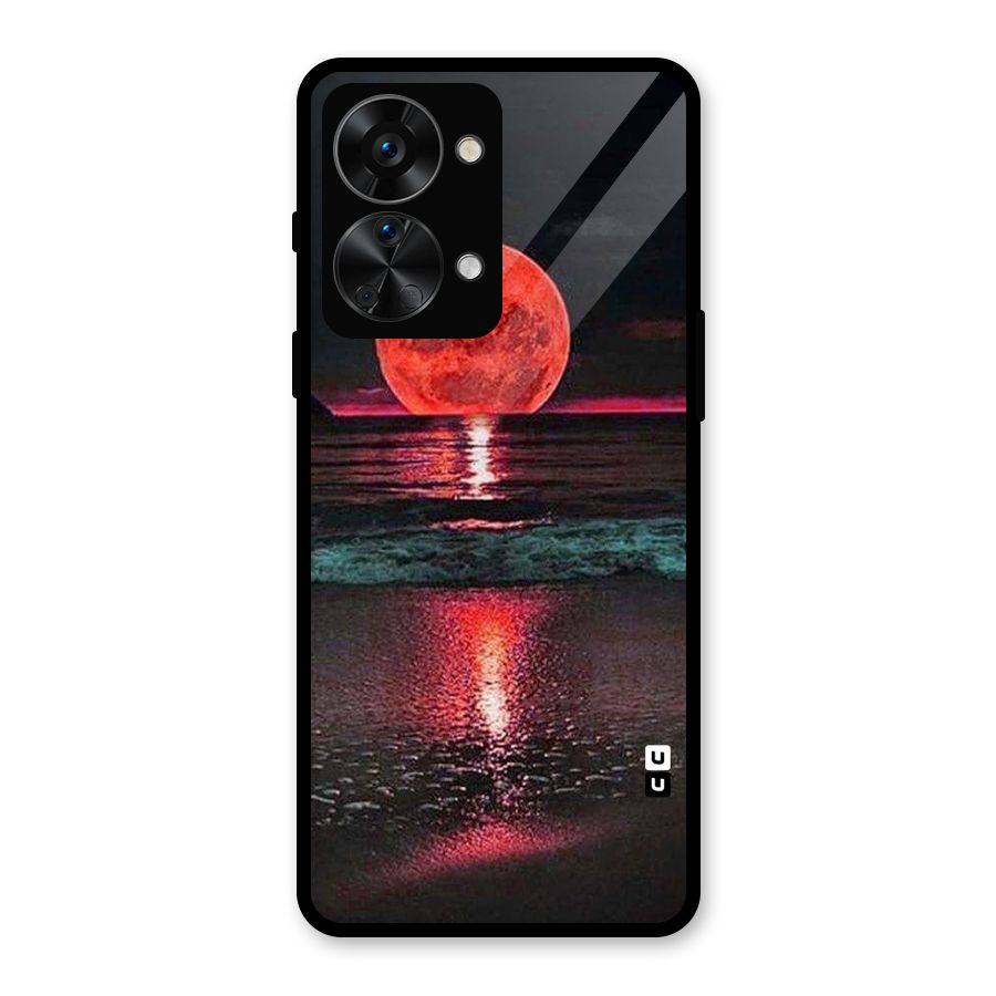 Red Sun Ocean Glass Back Case for OnePlus Nord 2T