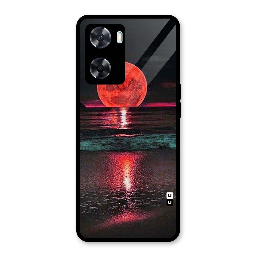 Red Sun Ocean Glass Back Case for Oppo A77