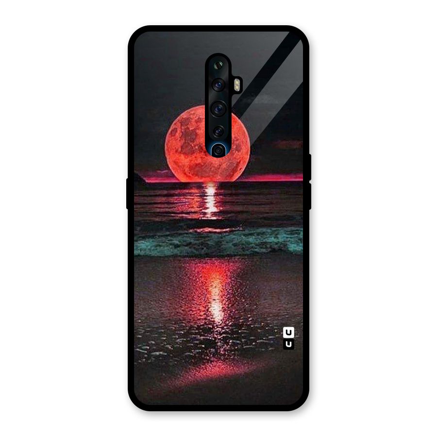 Red Sun Ocean Glass Back Case for Oppo Reno2 F