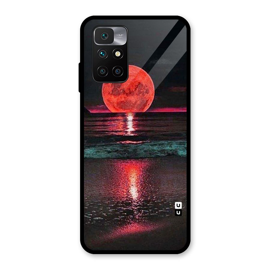 Red Sun Ocean Glass Back Case for Redmi 10 Prime