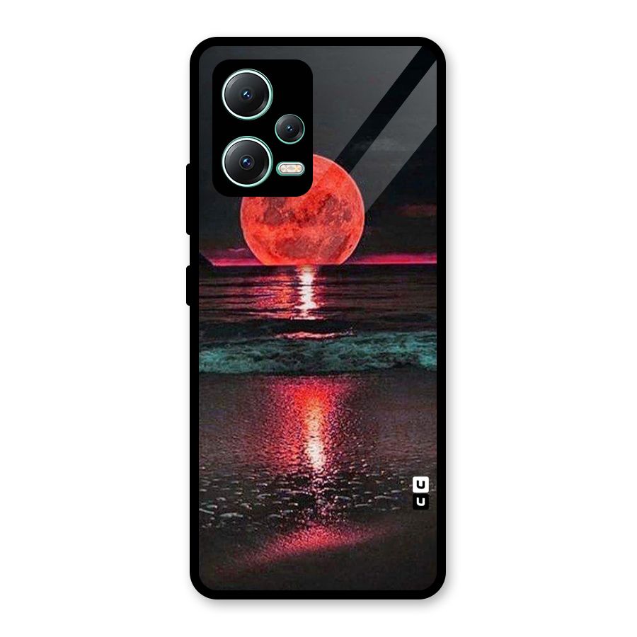 Red Sun Ocean Glass Back Case for Redmi Note 12 5G