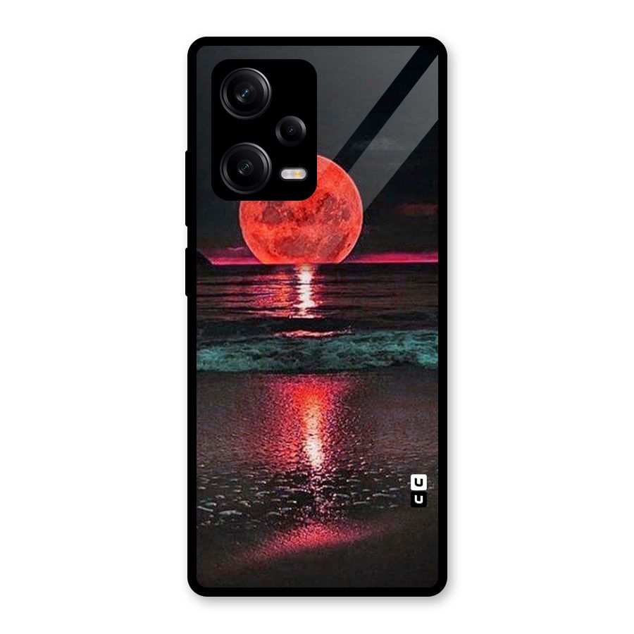 Red Sun Ocean Glass Back Case for Redmi Note 12 Pro