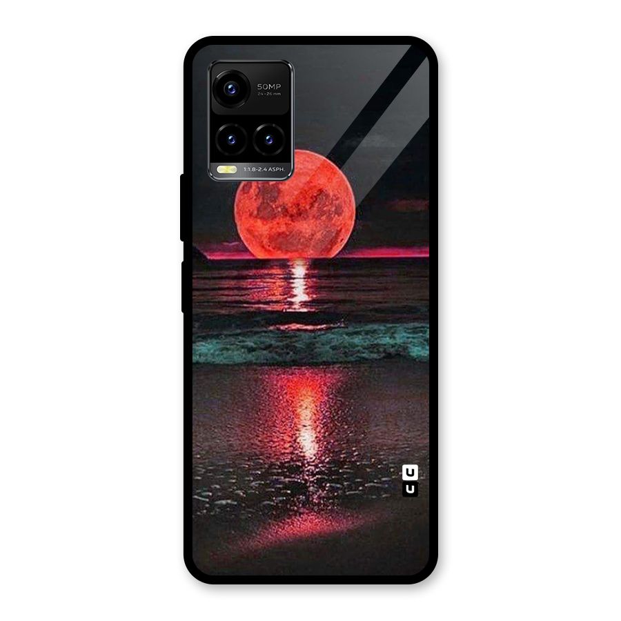 Red Sun Ocean Glass Back Case for Vivo Y21T