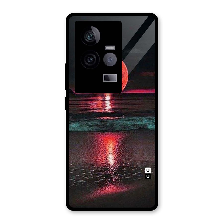 Red Sun Ocean Glass Back Case for Vivo iQOO 11 5G