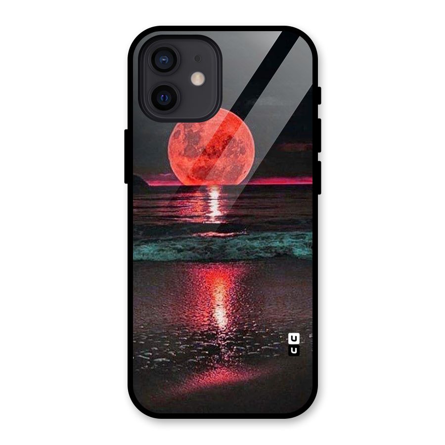 Red Sun Ocean Glass Back Case for iPhone 12