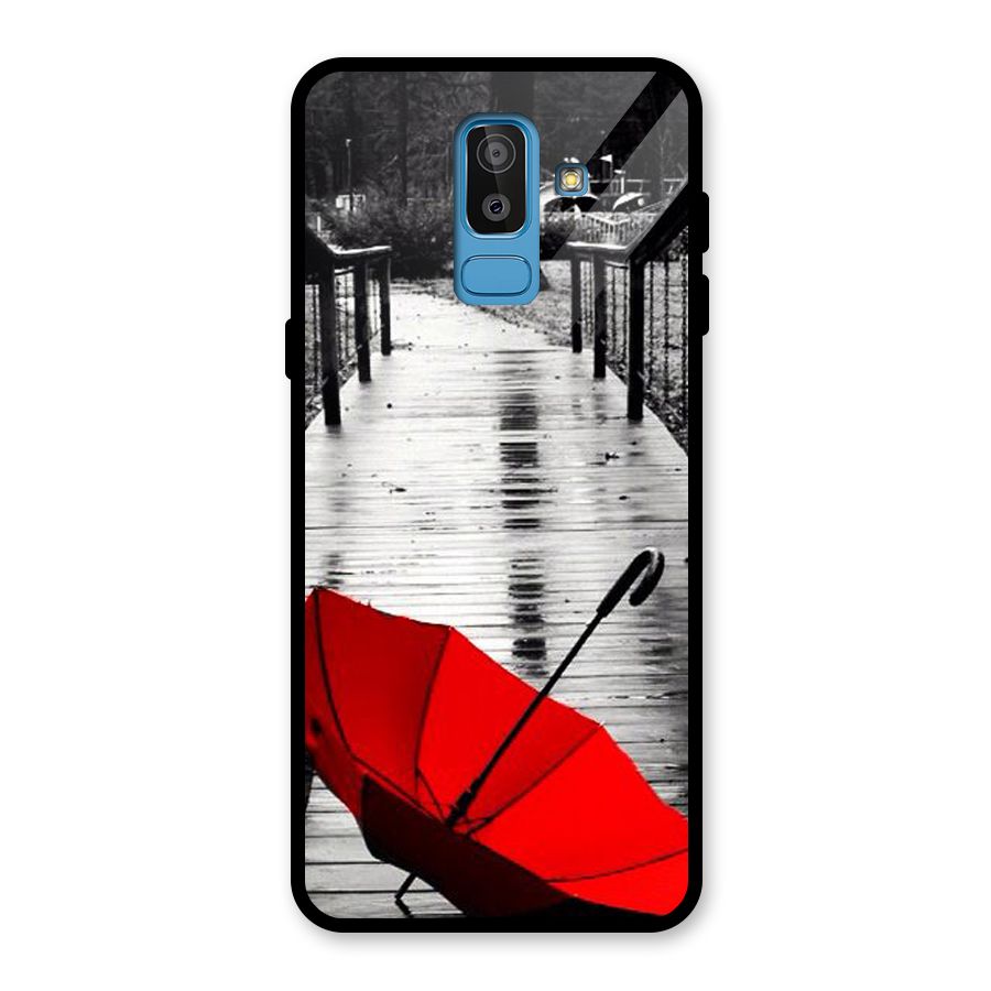 Red Umbrella Glass Back Case for Galaxy J8